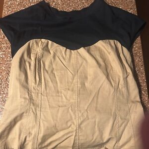 Anthropologie Black and Tan Blouse